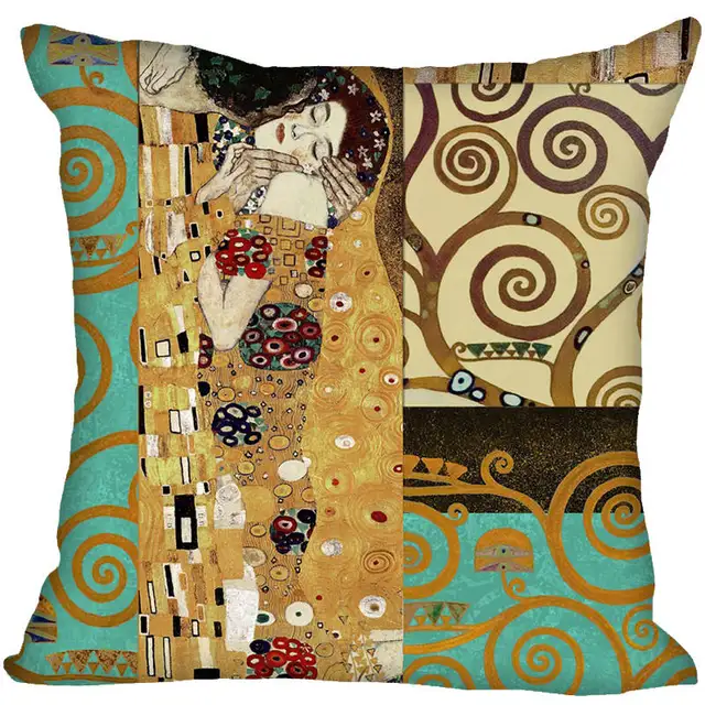 Di alta Qualità Gustav Klimt Stile di Tiro Federa Cuscino Quadrato Copertina Per Di alta Qualità Gustav Klimt Stile di Tiro Federa Cuscino Quadrato Copertina Per