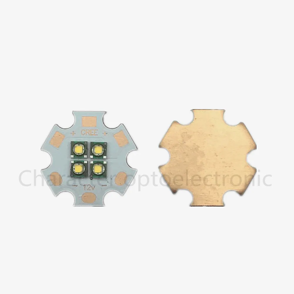 

1pcs Cree XPE 4Chip 3V/6V/12V LED Warm white 3000-3500k Emitter instead of MCE XML LED with 20MM Cooper PCB