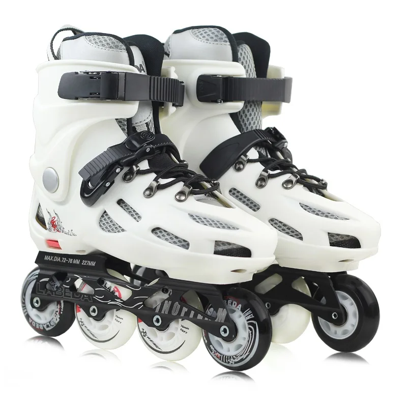 Adults Men Women's Roller Skates Black/White Inline Skating Shoes