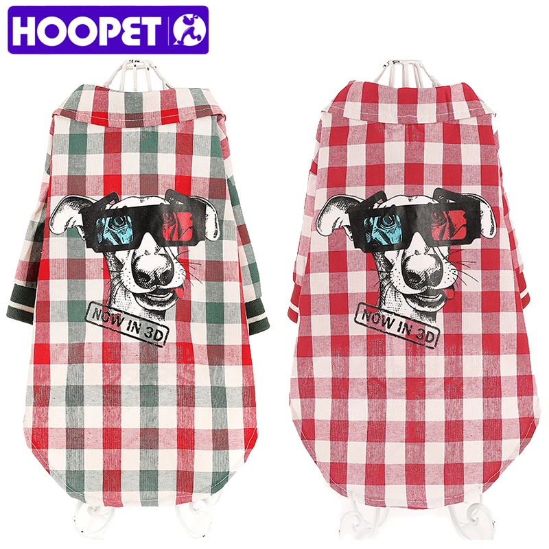 

HOOPET Puppy Clothing T-shirt Dog Two feet Clothes Teddy Thin Summer Pet Lattice Good Quality