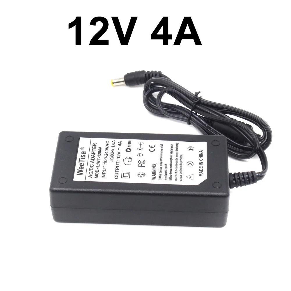 12V 4A 12 вольт Мощность адаптер переменного тока 110V 220V DC/DC 12 V Светодиодный драйвер 1A 2A 3A 4A 5A 6A 8A 10A 15A 12 V Питание 12 вольт светодиодный трансформатор - Цвет: 12V 4A