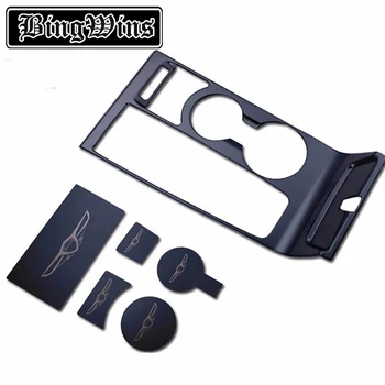 

HLC Car styling Gear Panel Sticker cover Trim For Hyundai Tucson 2015 2016 2017 Interior Gear Armrest water Cup Frame cover Trim