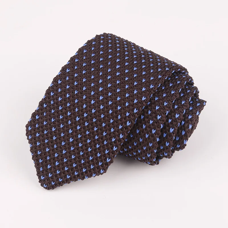 Высокое качество Разноцветные мужские Галстуки Новые 148-6 см длинные вязаные галстуки красный синий серый узор в горошек джентльменский бизнес галстук - Цвет: ZZJ055