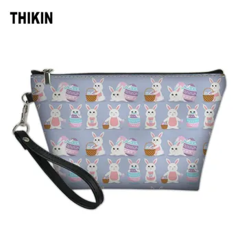 

THIKIN Cute Easter Bunny Prints Travel Cosmetic Bags Women Toiletries Organizer Girls Makeup Bags Ladies Storage Make Up Case