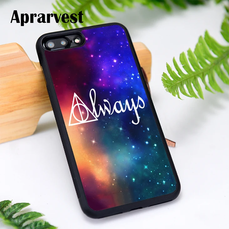 

Aprarvest Silicone Phone Case Cover For iPhone 6 6S 7 8 Plus 5 5S SE X XS MAX XR Always Harry Potter HP8 Black