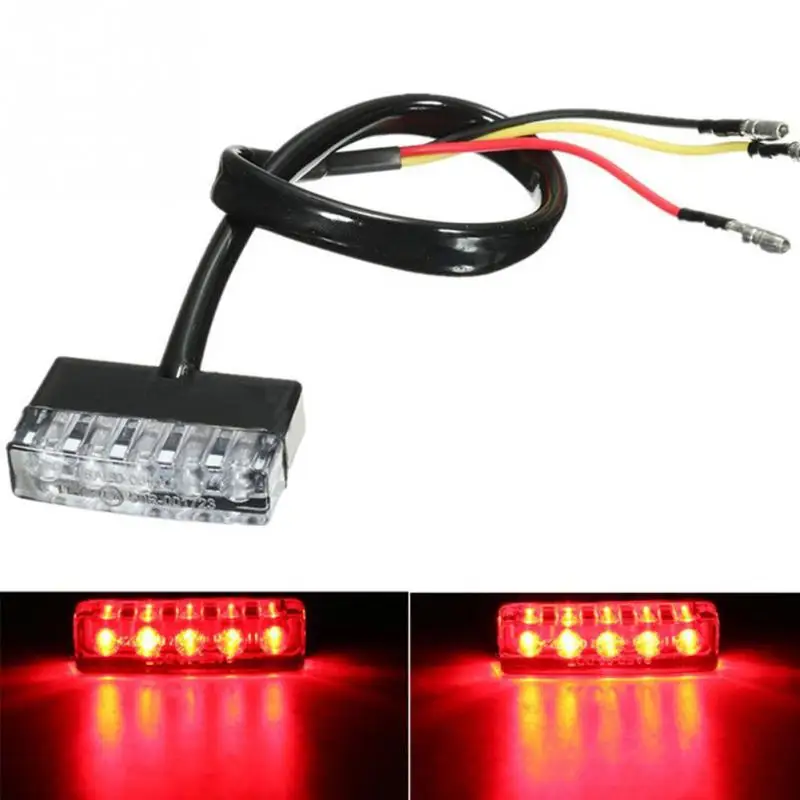 

12V Motorcycle Scooter ATV Bike Mini 5 LED Red Rear Tail Stop Brake Light Lamp
