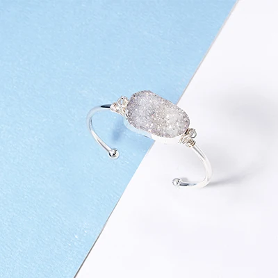 Бренд Bojiu, Женские Ювелирные изделия, женские браслеты, женские браслеты из натурального камня с металлическим трендовым браслетом для женщин BR031 - Окраска металла: silver 2