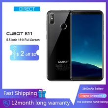 Cubot R11 смартфон 5,5 дюймов HD+ Экран MT6580 Quad-Core телефон задние двойные Камера 2 ГБ+ 16 Гб 2800 мА/ч, чехол для телефона Dual SIM карты