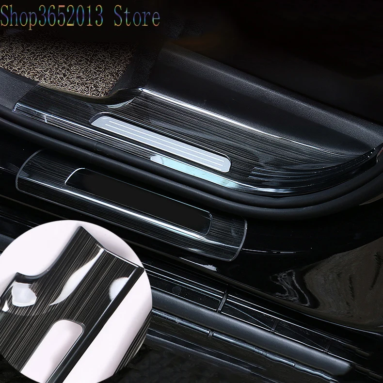 Для Volvo XC90 2015 2018 Черная Нержавеющая Автомобильная защита дверных порогов