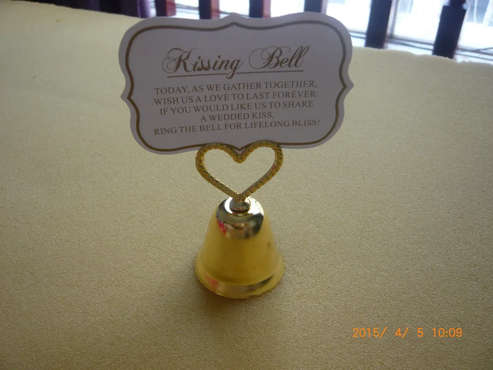 Свадьба вечеринка украшение-"Колокольчик поцелуя" карточка с местом для указания имени/фото держатель 50 шт/партия