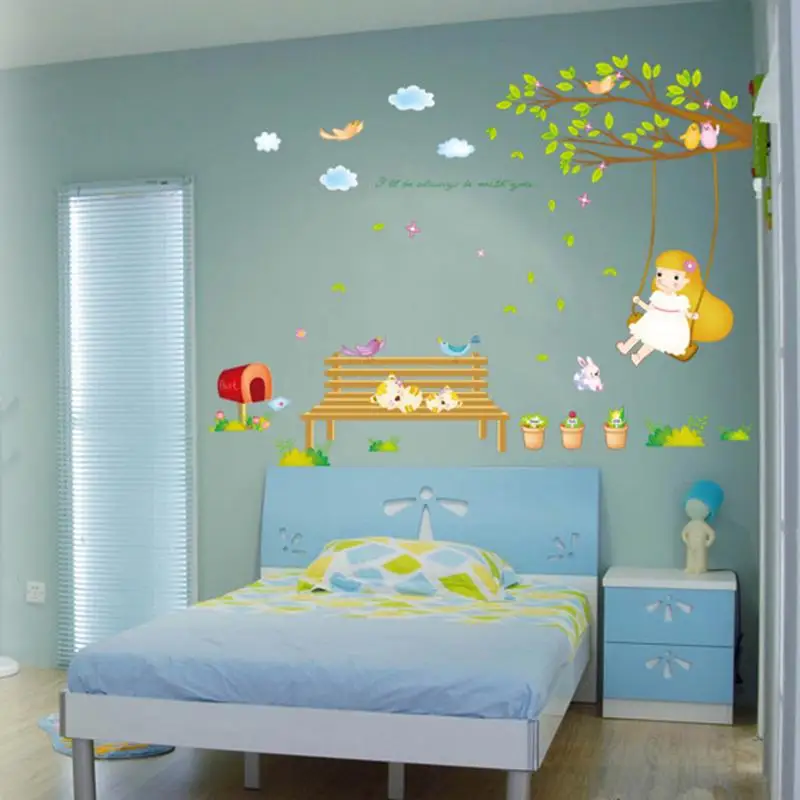 3d wall sticker musim semi maksud gambar untuk kamar tidur anak anak