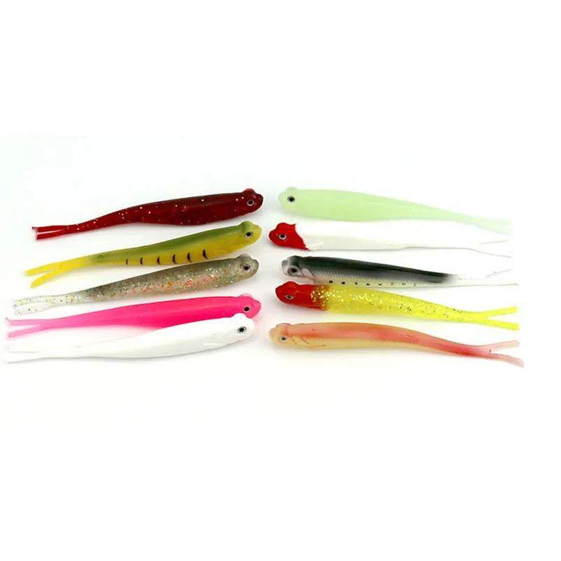 10pc soft worm fishing bait sea fishing tack wobbler jigs silicone baits Artificial Soft fishing accessories lures pesca #4O08 (1)