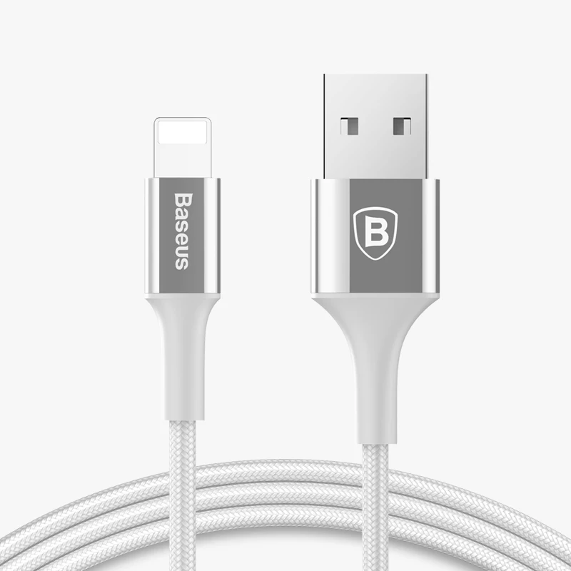 Светодиодный светильник Baseus USB кабель для iPhone X XS Max XR 8 7 6 6s 5 iPad Быстрая зарядка зарядное устройство кабель для передачи данных адаптер Кабели для мобильных телефонов - Цвет: Sliver