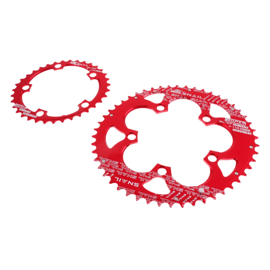 Bike Racing Double Oval Chain Ring 35T/50T 9/10/11 Speed BCD 110mm Chainring Set