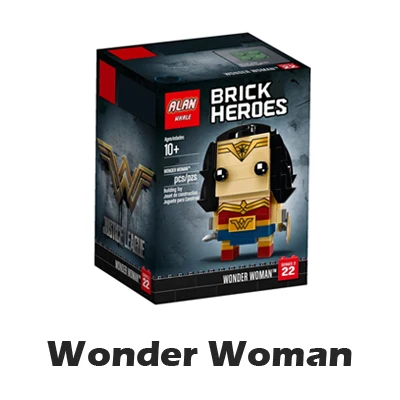 12 видов BrickHeadz фигурки супергероев Капитан Америка Железный человек Халк Ллойд Робин Чудо-Женщина модель строительные блоки игрушки - Цвет: 43028 Wonder Woman