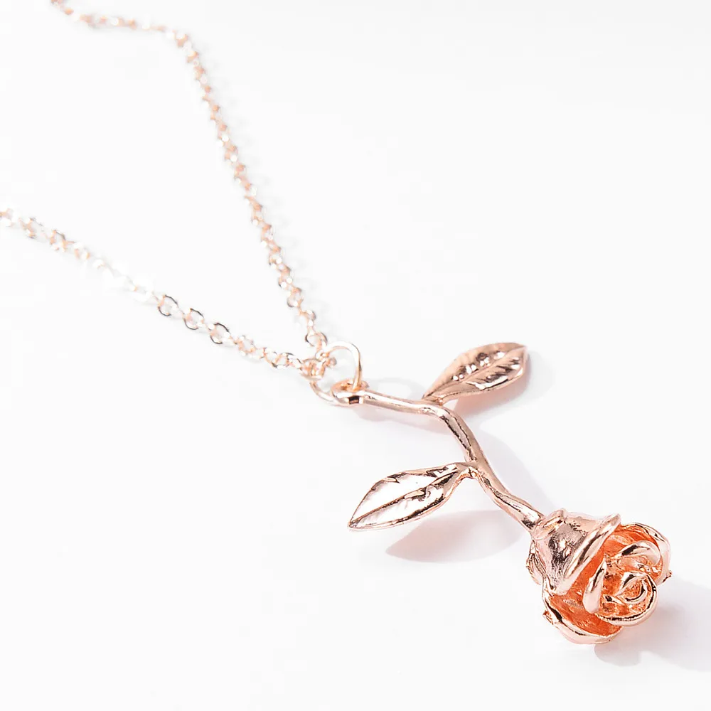 Женское колье с подвеской в виде Розы Bijoux Femme золотистого и серебристого цветов