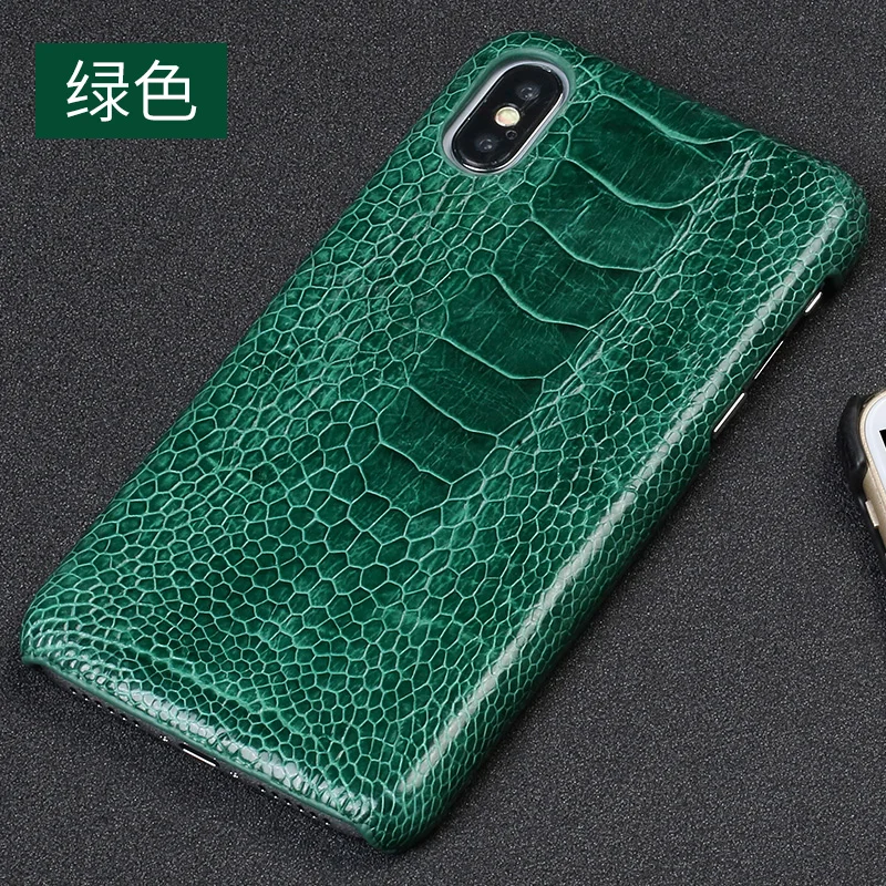 Роскошная Крышка для Apple IPhone X Xs Max XR задняя крышка из натуральной кожи страуса для мобильного телефона задняя крышка - Цвет: 5
