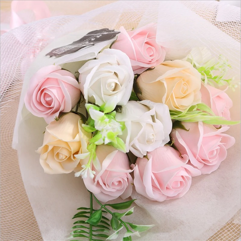 

Artificial flowers Valentine's Day birthday present with lights Rose bouquet gift box