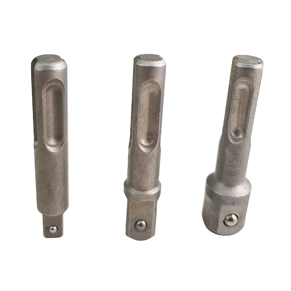 3 Piece Set SDS Plus Square Shank Brill bit Extension Connector Adapter