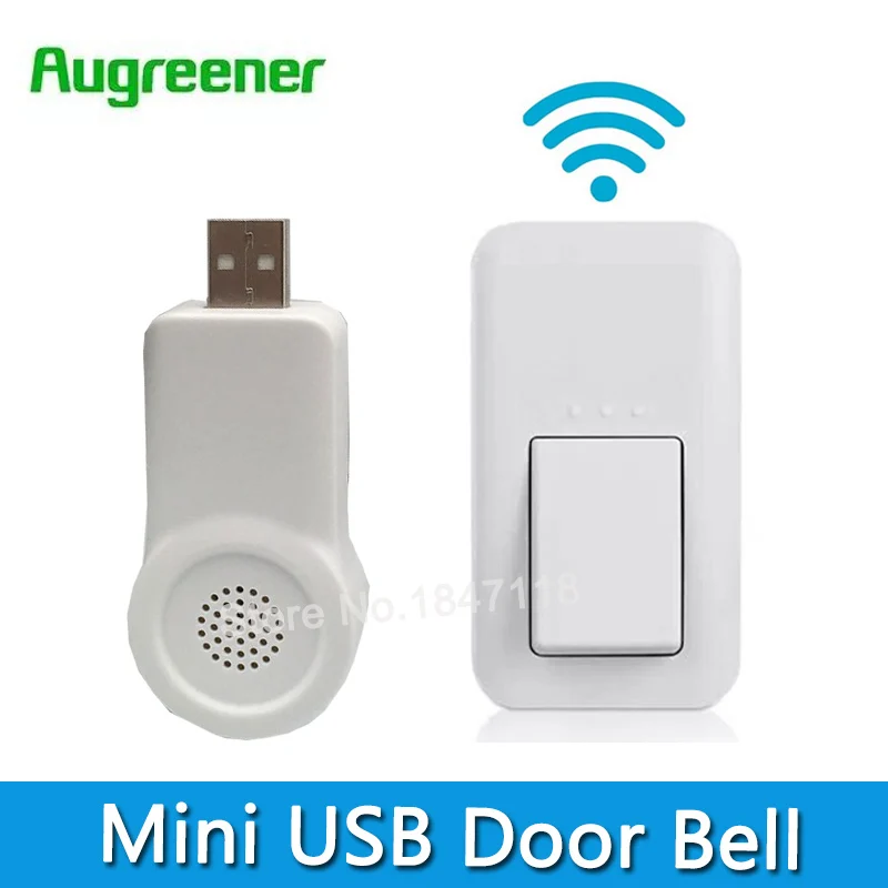Беспроводной дверной звонок Mini USB без аккумулятора 433 МГц 38 колокольчиков
