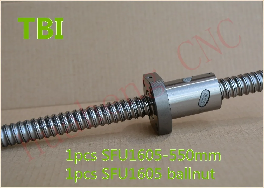 

TBI ball screw 16mm RM1605 SFU1605 ball screw 550mm with 1605 ball nut CNC DIY Carving machine 1pcs