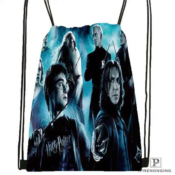 Пользовательские harry_potter_artwork_ Drawstring сумка-рюкзак милый рюкзак дети сумка(черный назад) 31x40 см#2018611-24