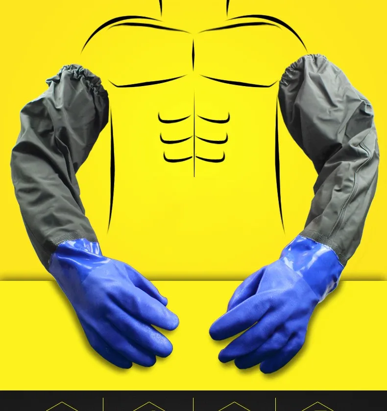 Vente Anti Vibration D huile Gants De Sécurité Anti Skid Difficile À Manches Longues Gants de Travail En Caoutchouc pour la Pêche Peinture L Taille