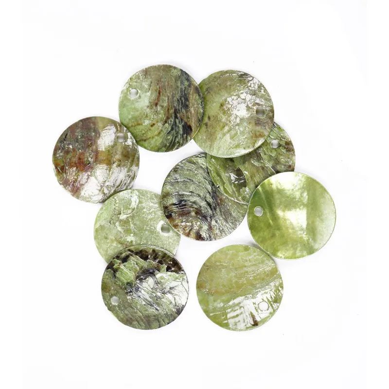 50 шт./лот 18 мм, плоские круглые бусины из натуральных раковин ракушка подвеска в виде монеты для бижутерии, материал для рукоделия Браслеты - Цвет: green