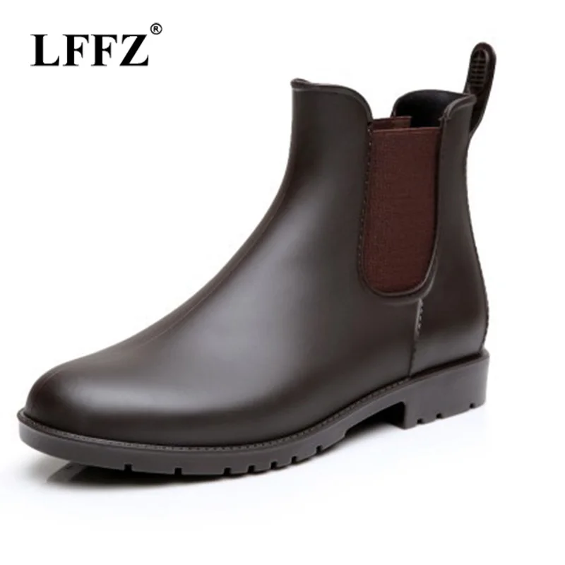 Lzzf 2018 осенние модные резиновые короткие женские ботинки челси без шнуровки