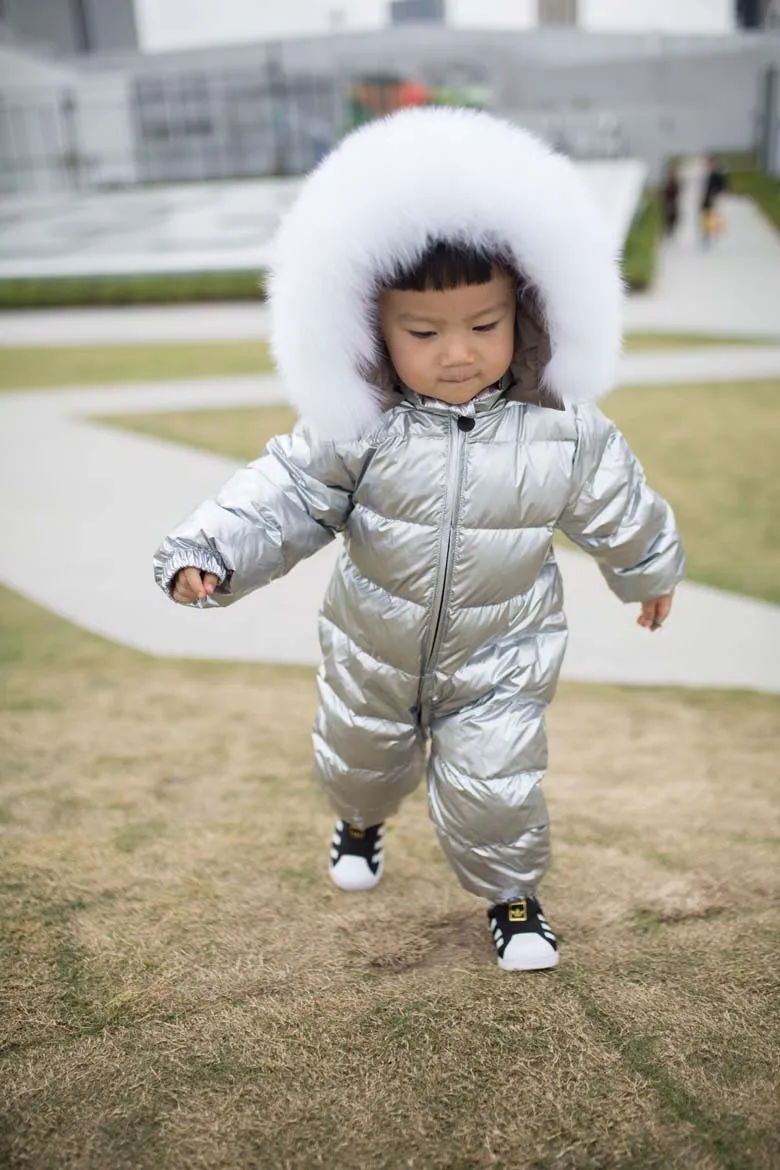Baby Snowsuit Winter Jumpsuit Kids Snow Wear Clothes Down Fur Jacket Kids Girls Coats Infant Rompers for Boy Parka Overalls - Color: 16