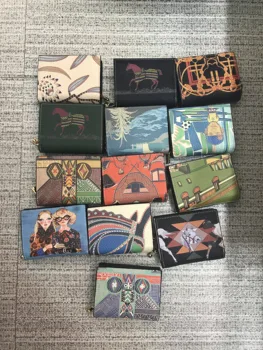 

Kafunila 2019 genuine leather business card holder famous brand unisex mini short wallets coin pocket female small exchange bag
