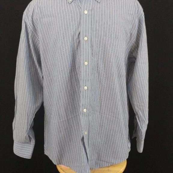 IZOD Sueded Poplin mens shirt L large blue button down