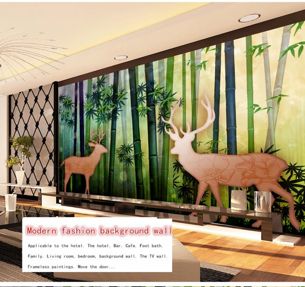 Custom Ang Size 3D Wallpaper Vintage Nostalgic Forest Elk Sofa Background Wall Painting Wallpaper