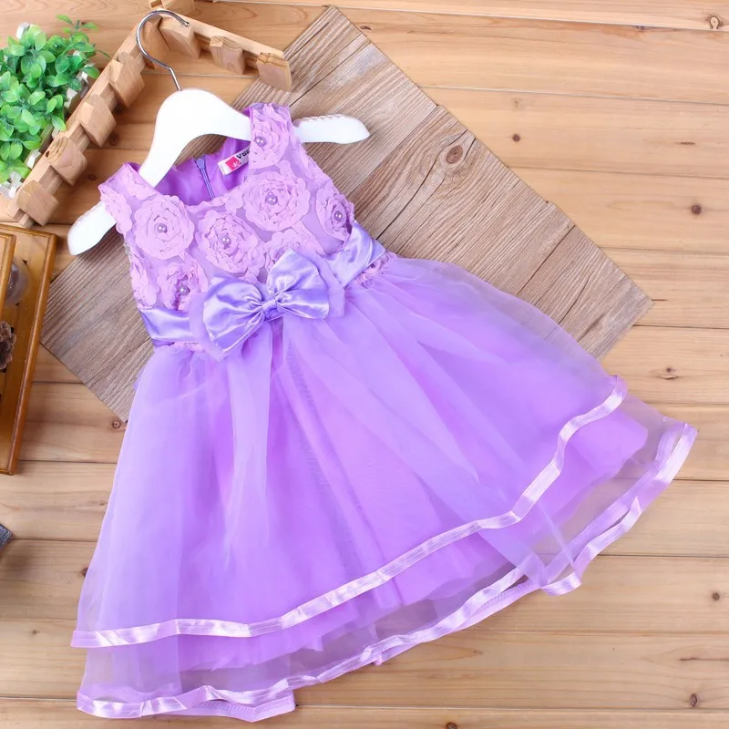 Летнее разноцветное платье принцессы; элегантное праздничное платье с жемчужинами для девочек; стиль; бальное платье