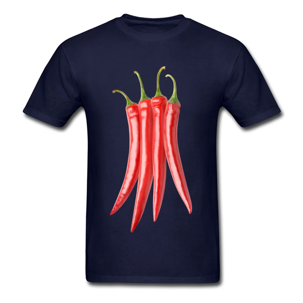 Party T-Shirt 2017 New Fashion Crew Neck Bunch of chili peppers 100% Cotton Men Tops Shirts Printing Short Sleeve Tee Shirts Bunch of chili peppers navy