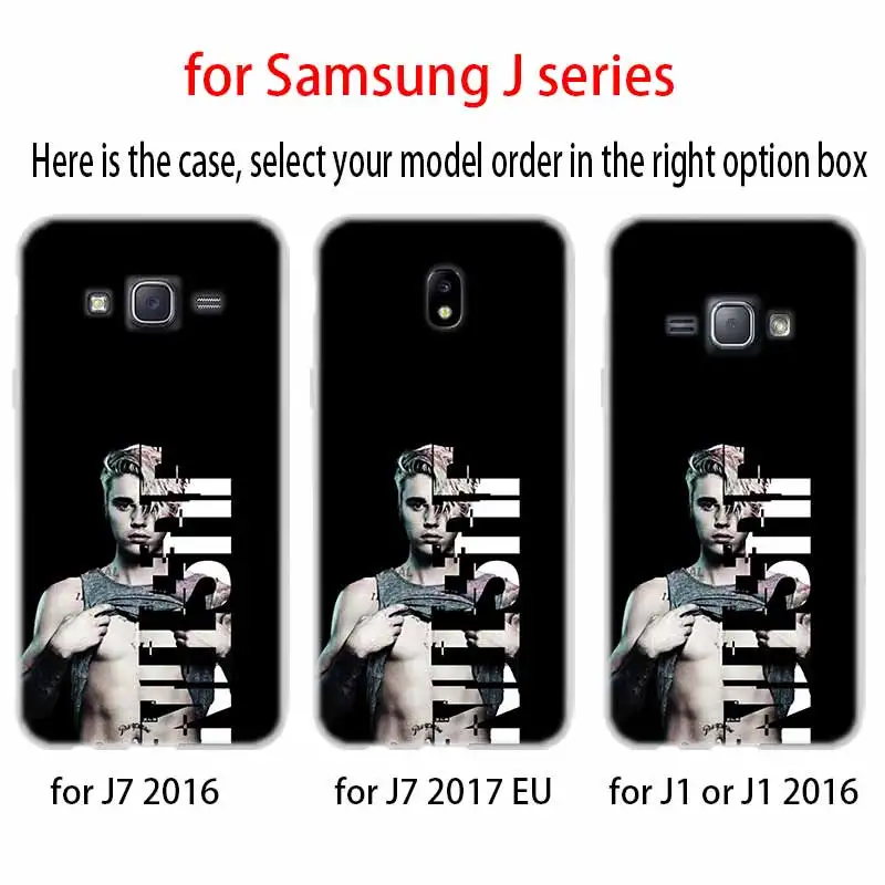 case Soft Cover TPU Coque For Samsung Galaxy J6 J8 J3 J5 J7 J4 Plus 2018 2016 2017 EU Prime Pro Ace j610 Justin Bieber