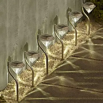 

6 pcs Color-changing Diamond LED Solar Light Solar Garden Light Border or Path Backlight Outdoor Solar Light Lawn/Landscape