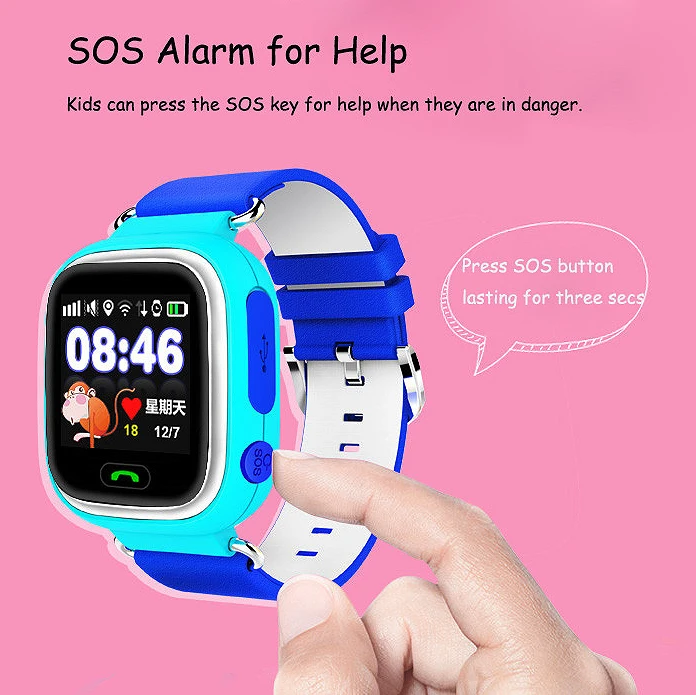 LANGTEK GPS smart watch baby watch Q90 with Wifi screen SOS Call Location DeviceTracker for Kid