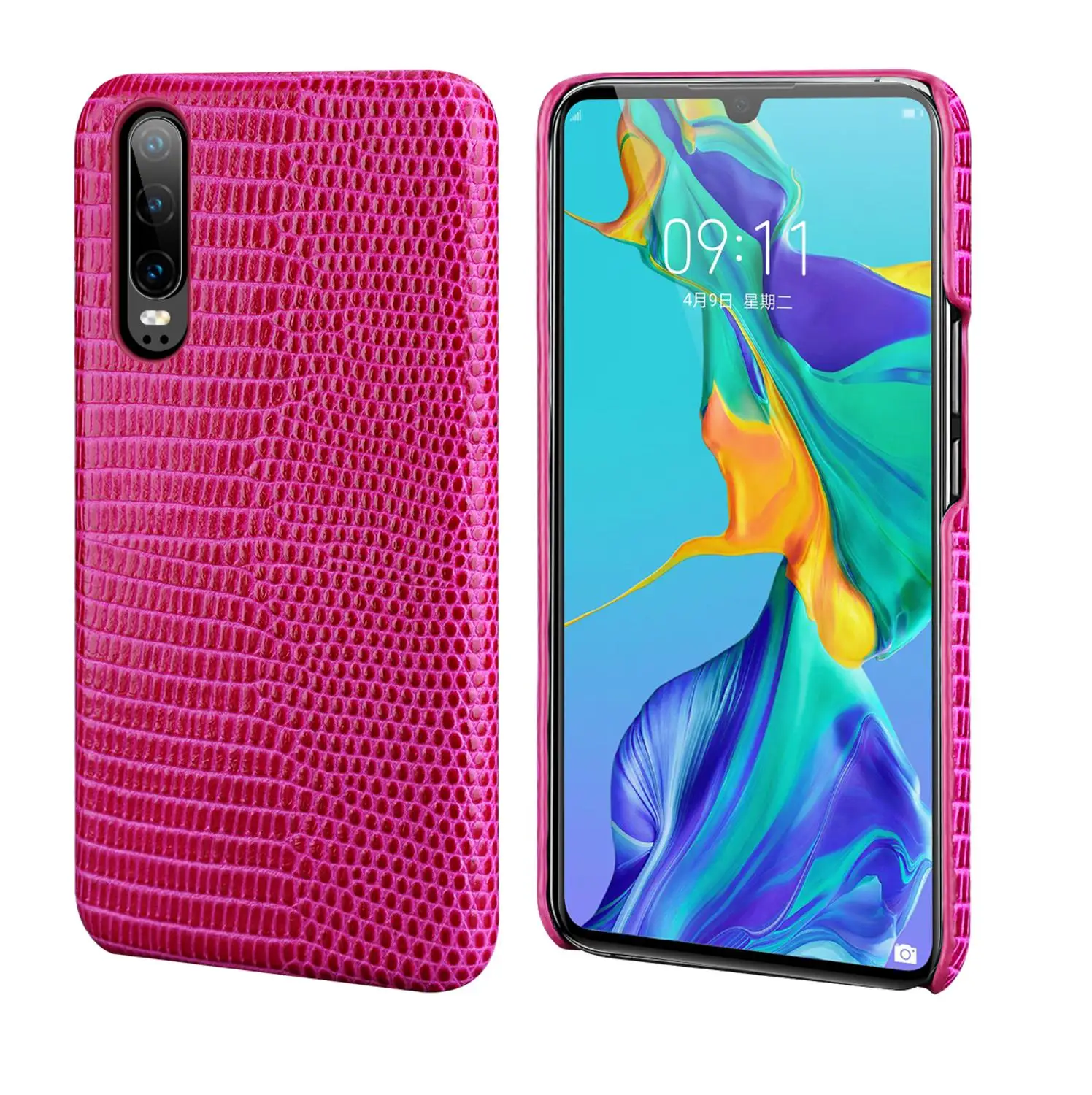 

Brand Luxury Genuine Leather Phone Case Coque For Huawei P30 Pro P30 P20 Pro P20 Lizard Pattern Celulares Back Cover