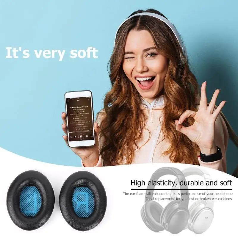 1 пара кожаных ушных подушечек из овчины Cusion для Bose QC15 для наушников, карты памяти поролоновые насадки для наушников Замена крышки для Bose quietкомфорт 15