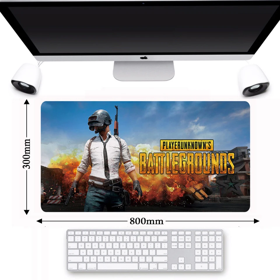 Anti-slip Natural Rubber PUBG Gaming Locking Edge Mouse Pad Computer Keyboard Desk Surface Mat Larg