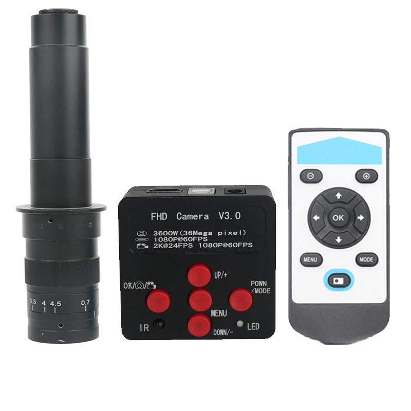 

2019 New microscope camera 36MP HDMI Digital USB video Microscopio +130X 180X 300X C-Mount objective lens for Phone pcb repair