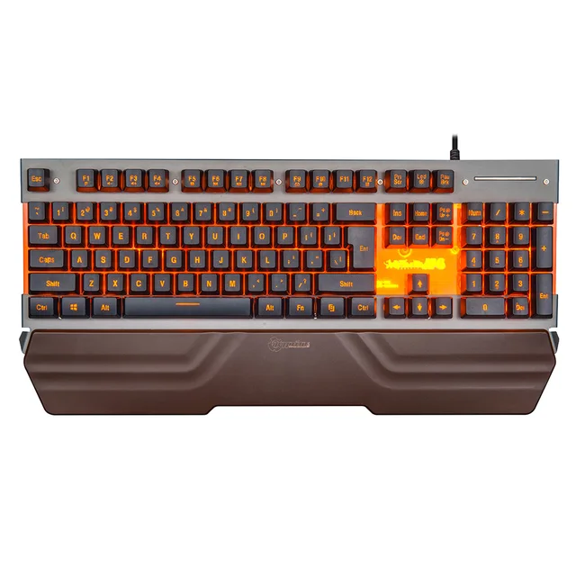 PK 8300 Cool Orange Backlight Gaming Keyboard Mechanical Feeling 104 Keys Waterproof Material