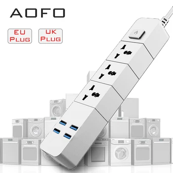

Power Strips with 3 Outlets ports 4 USB Ports Surge Protection Universal Socket with1.8 Extension cord USB Charger Power Socket