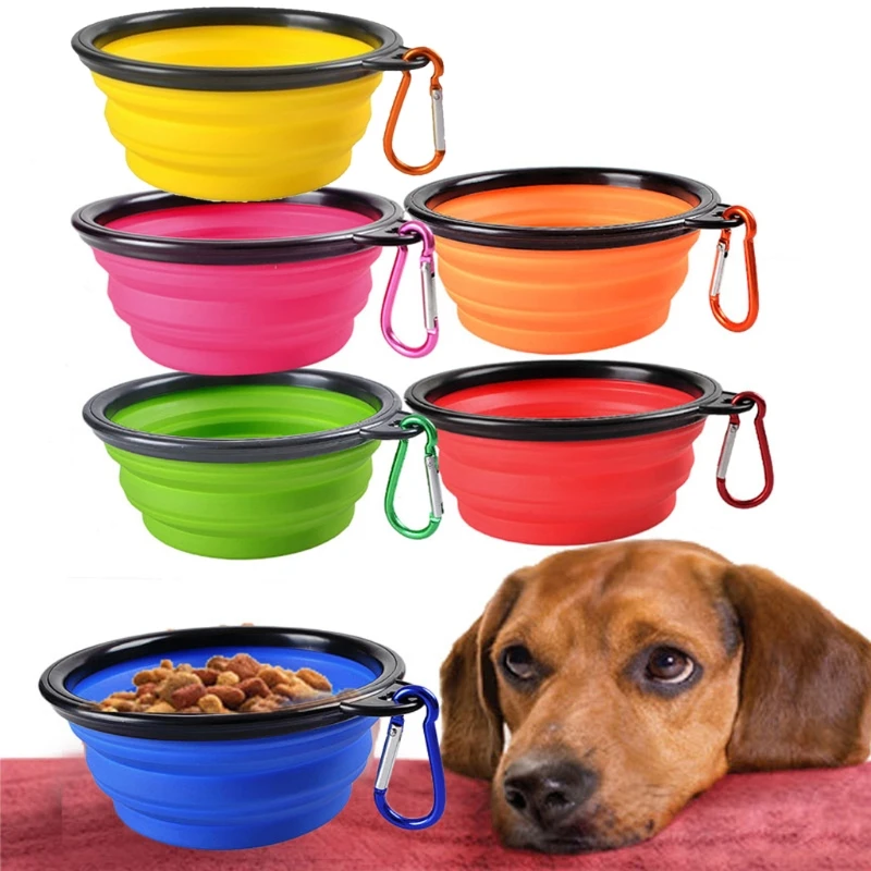 Buy Outdoor Hiking Travel Dog Bowl Dish Folding Telescopic Feeder Portable for
