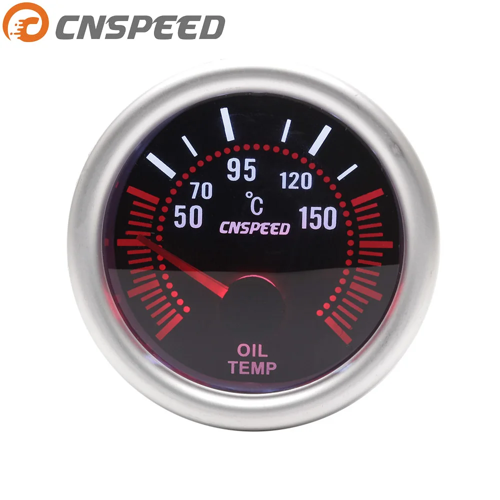 

CNSPEED 2'' 52mm Universal Smoke Lens Digital Oil Temp Temperature Gauge 50-150C 12V LED Oil temp sensor Car gauge YC101313