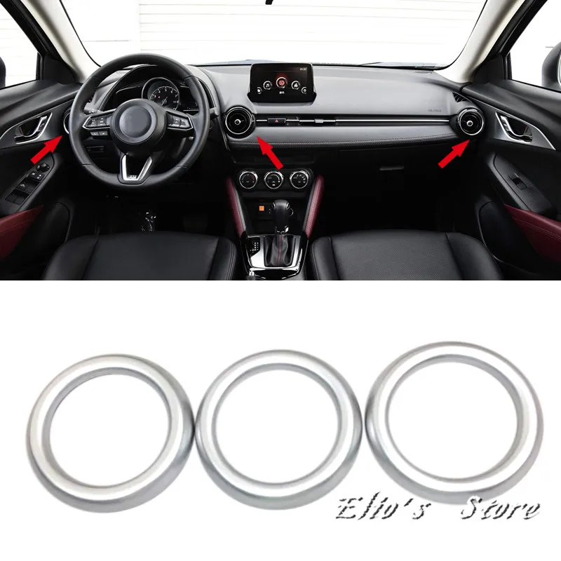 3 шт. ABS Матовый Интерьер сторона и центральной консоли вентиляционное отверстие на выходе кольца чехол накладка для Mazda CX-3 CX3 2015 2016 2017 2018