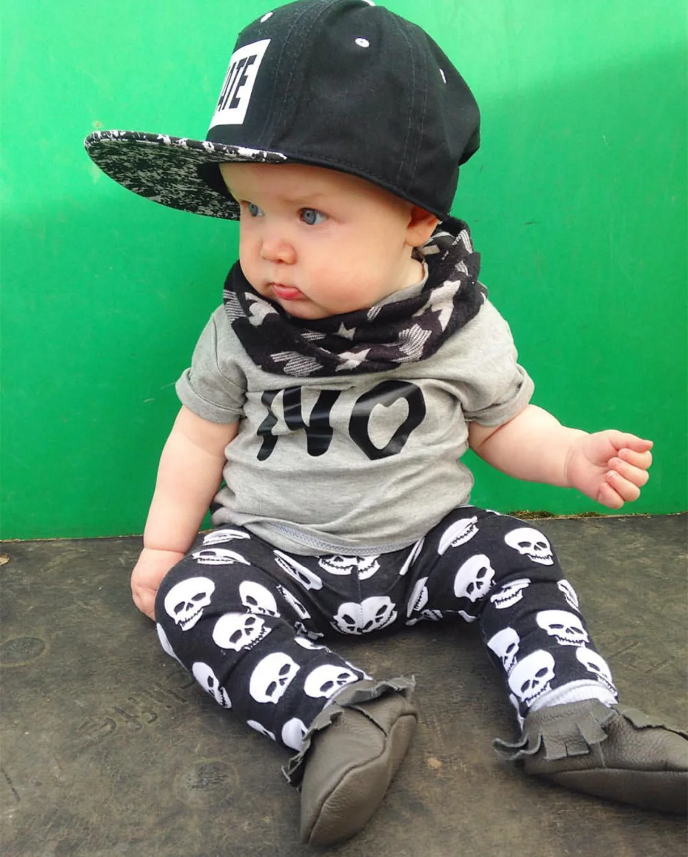 2019 summer fashion baby boy girl clothes unisex cotton letters NO T