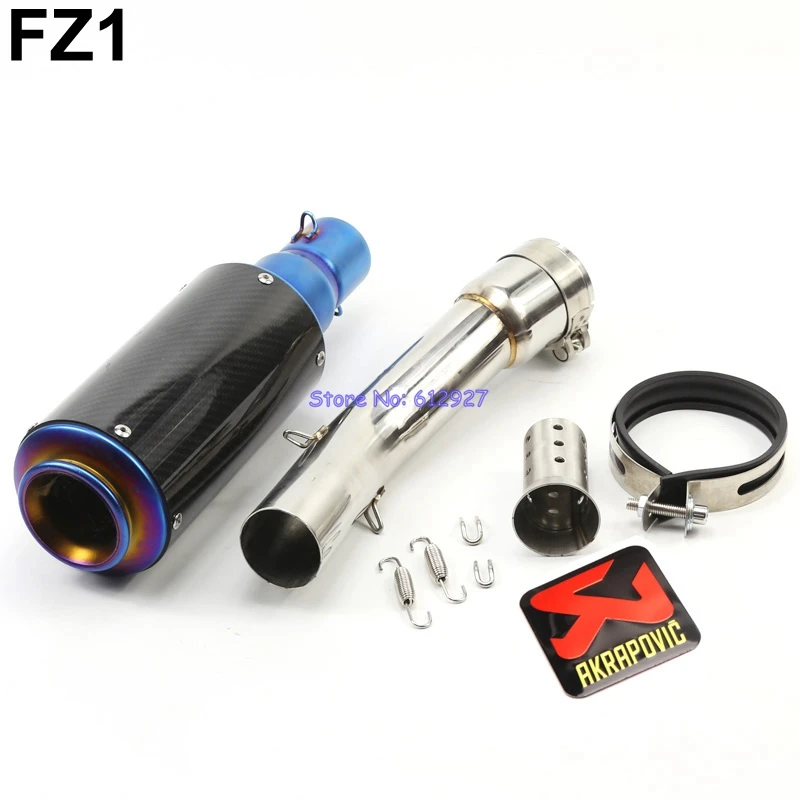 

Motorcycle for Yamaha FZ1 FZ1N FZ1000 Exhaust Pipe System Akrapovic Muffler Exhaust Escape and Connector Middle Pipe