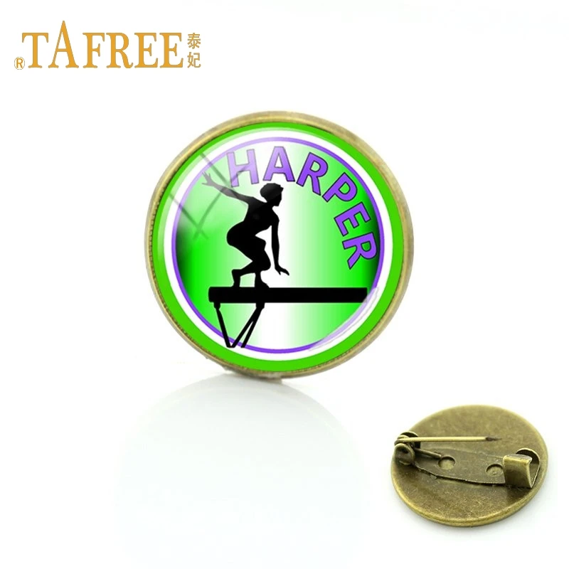 TAFREE Милая гимнастика девушка спортсмены необычная гимнастика игра искусство картина брошь мультфильм девушка булавка брошь бижутерия GY206 - Окраска металла: GY208